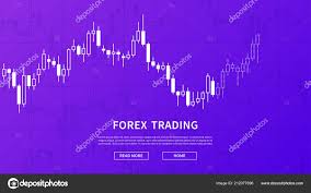 stock market chart graph vector banner purple background