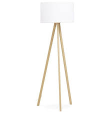 lampadaire spring avec abat jour blanc et 3 pieds naturels photo 2 vloerlamp lampenkap lampen