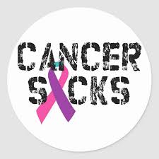 The use of ribbons as a symbol of support and solidarity has been a wonder which ribbon is associated with which cancer? Cancer Sucks Thyroid Cancer Ribbon Classic Round Sticker Zazzle Com