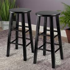 Exclusively at the home depot square stool fits neatly up against a kitchen island Winsome Wood Pacey Black Wood Bar Stools 13 4 In X 24 2 In Set Of 2 20224 Rona