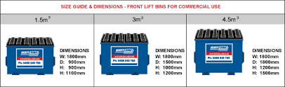 Commerical Front Lift Bins With Lids For Permanent Hire
