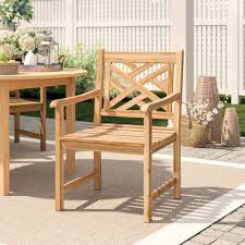 Birch Lane Outdoor Furniture Covers Birch Lane Summerton Lattice Back Teak Patio Dining Chair Resin Patio Furniture Patio Dining Chairs Teak Patio Furniture