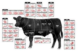 Beef Cuts Of Meat Butcher Chart Poster 24x36