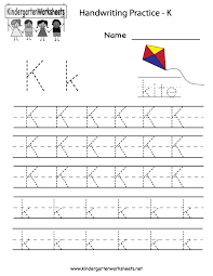 Kindergarten Letter K Writing Practice Worksheet Printable Writing Practice Worksheets Writing Practice Kindergarten Letters