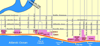 Atlantic City Boardwalk Map Of Hotels Casinos Atlantic City Boardwalk Atlantic City City
