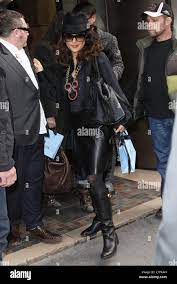 Salma Hayek, Demi Moore shops in Paris, where her husband Ashton Kutcher is  promoting his latest movie, No Strings Attached. Moore first visited  Frette, before meeting Salma Hayek and her husband Francois