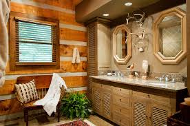 We offer a full line of log bathroom furniture, fixtures & accessories we offer the best in rustic country décor for your bathroom, with choices that include rustic log vanities, barnwood vanity designs, copper and iron rustic sinks & accents, to make decorating bathroom suites in rustic styles simple and easy. Small Log Cabins Bathroom Ideas Houzz