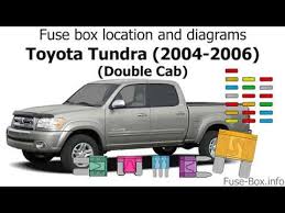 Fuel pump relay switch location 2006 toyota corolla. Fuse Box Location And Diagrams Toyota Tundra 2004 2006 Double Cab Youtube