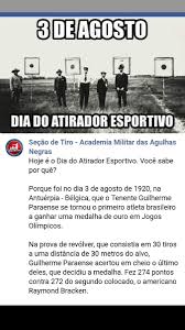 Sarita Coelho On Twitter Hoje E O Dia Do Atirador Esportivo Nesta Data Nos Jogos Olimpicos De 1920 O Brasil Ganhava Sua Medalha De Ouro Parabens Para Nos Atiradores Do Brasil Diadoatirador