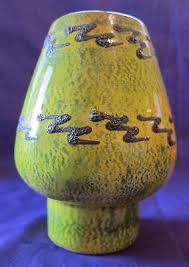 Walter Gerhard Songden vase 1960s fat lava, lime