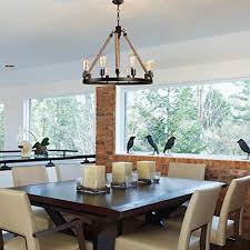 Lnc Farmhouse Chandeliers Large Rustic Round Wagon Wheel 8 Light Fixture With Rope For Dining Living Room Bedroom Farmhouse Goals
