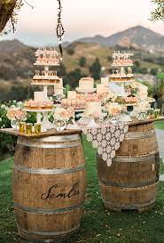Wedding Planning Wedding Dessert Table Rustic Rustic Wedding Desserts Wine Barrel Wedding