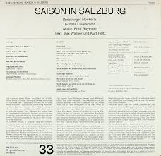 À salzbourg et à maria plain, au cours des années 1930. Rudolf Bibl Orchester Des Theaters An Der Wien Raymond Saison In Salzburg Bertelsmann Vinyl Collection