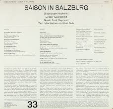 27 october 1961 (west germany) see more ». Rudolf Bibl Orchester Des Theaters An Der Wien Raymond Saison In Salzburg Bertelsmann Vinyl Collection