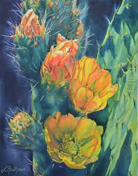 This works well since in the wild these cacti are excellent at converting organic matter, such as fallen leaves. Leslie Lambert Redhead Fine Art 365 Seconds Of Watercolor Prickly Pear Blossoms