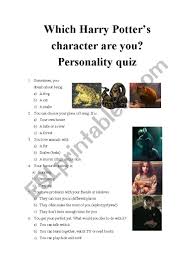 Drink butter beer drink pumpkin juice would you rather.? Which Harry Potter S Character Are You Personality Quiz 16 Esl Worksheet By Szwedama