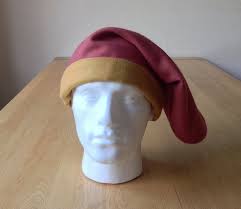Medieval Bag Hat In Red 15th Century Cap Wool Hat Reenactment Headwear Medieval Bag Medieval Hats Wool Hat