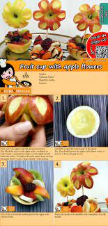 Fruit Cup With Apple Flowers Recipe With Video Simple Recipe Recipe Fruit Cups Fruit Recipes