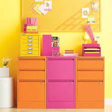 It's equipped with 1 large and 2. Bisley Orange 2 3 Drawer Locking Filing Cabinets The Container Store