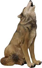 Large Wildlife Sitting Alpha Wolf Howling At The Moon Statue 33 25 Tall Lifelike Wolves Or Timberwolves Decor F Wolf Howling Wolf Howling At Moon Wolf Sitting