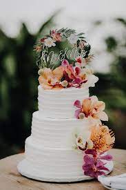 Tropical Wedding Cake Topper Floral Wreath Mr Mrs Colorful Wooden Cake Decoration Wedding Decor Beach Destination Wedding Item Trm840 Wedding Cake Toppers Unique Tropical Wedding Cake Beach Wedding Cake