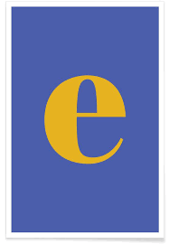 Browse alphabet letter e images and find your perfect picture. Blue Letter E Poster Juniqe