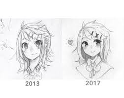 2013 Vs 2017 Draw This Again Meme Style Change Thingy Kawaii Style Manga Meme Anime Pwgallery Drawthisagain Traditiona Cartoon Styles Art Manga Drawing
