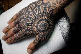 The top of your index finger can be painted with black colour to highlight an exact finger bone structure. 40 Geometric Hand Tattoos For Men Pattern Design Ideas