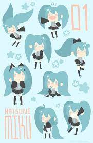 Adorable Chibi Anime Fanart Of The Vocaloid Hatsune Miku By Crispy On Society6 Vocaloid Fanart Anime Chibi Miku