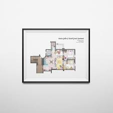 In ross apartment youll find sediment flow papers, plaid drapes, an 18 page letter from rachel on my fictional floor plan for ross geller's friends tv apartment features two bedrooms, open living. Monica Geller And Rachel Green Apartment Floor Plan Poster 55 Gifts For People Who Still Aren T Over Friends Popsugar Entertainment Photo 31