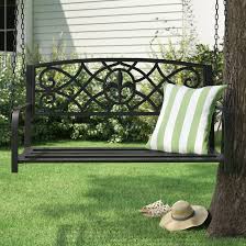 All white resin wicker outdoor furniture scroll down to see all of our white aluminum framed resin wicker furniture. Fleur De Lis Living Roy Porch Swing Reviews Wayfair
