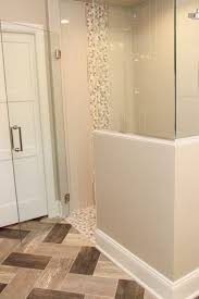 Tan And Brown Tile Shower Tan And Brown Hexagon Pattern Accent Bathroom Remodel Master Brown Tile Shower Bathrooms Remodel