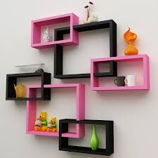Check spelling or type a new query. Santosha Decor Mdf Wall Decoration Shelf Rack Set Of 6 Intersecting Wall Shelves Pink Black Amazon In Furniture