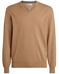 Joseph boyd at wilhelmina models hair/makeup: Brunello Cucinelli Camel V Neck Cashmere Knit Sweater Apparel Men S