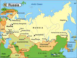 Situare geografica, state invecinate, principalele regiuni si orase din rusia Harta Rusia