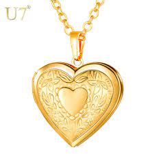 A locket is a pendant that opens to reveal a space used for storing a photograph or other small item such as a lock of hair. U7 Love Heart Locket Necklace That Holds Pictures Polished Lockets Necklaces Birthday Gifts For Girls Boys P318 Locket Necklace Charm Necklacenecklace Minimalist Aliexpress
