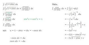 U nya sudah ada tengok lagi cara integral fungsi trigonometri, v = ∫ cos (2x − π) dx = 1/2 sin (2x − π) + c kita. Soal Dan Pembahasan Integral Trigonometri 1 5 Istana Mengajar