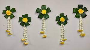 Maybe you would like to learn more about one of these? Durga Pooja Mango Leaves And Flowers Decoration Ideas At Home Easy Simple Backdrop Background Youtube
