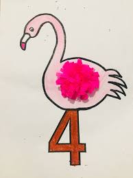 36 48 Ay Dort Rakami Calismasi Boyama Kirpma Yapistirma Flamingo Flamingo Cocuk Gelisimi Uygulamalar