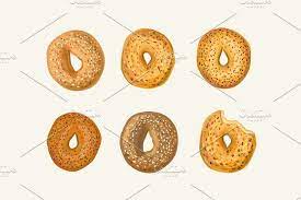 Bagel Vector Illustrations | How To Draw Hands, Bagel, Bakery Icon