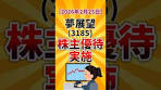 【株主優待IR速報】夢展望(3185) 株主優待実施