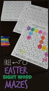 Each coloring page will include a color code for a specific set of 1st grade sight words and a sentence that incorporates the sight words from the colo. Free Easter Sight Word Maze Worksheets For Kindergarten