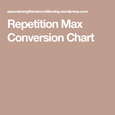 Repetition Max Conversion Chart Conversation Chart