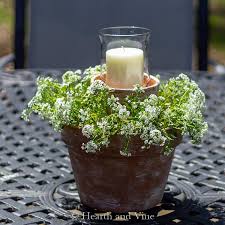 When decorating with candles, the effects maximize. Flower Pot Centerpiece Easy And Affordable To Create