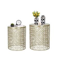 Gold nightstand set of 2. Gold Side Table End Table Decent Home Accent Coffee Table Decorative Nesting Round Gold Nightstands Indoor Outdoor Set Of 2 Gold Pricepulse