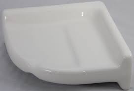 The magical mystical world of tile, our favorite place for new old stock (nos) 50s, 60s and 70s bathroom and kitchen tile, sinks, and more. Ceramic Corner Shelves Large And Small Shower Shelf Eclectic Ware