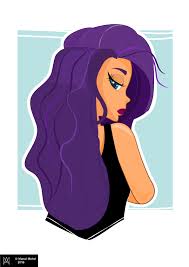 Character Design Girl With Purple Hair Character Illustration Character Design Girl With Purple Hair