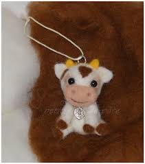 Petite Vache Porte Cle Laine Feutree Laine Vache