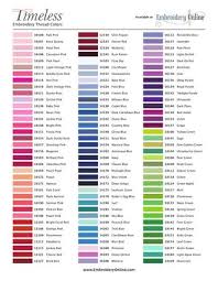 Timeless Color Chart By Embroideryonline Issuu