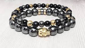 Black And Gold Bracelet Set Men S Gold Skull Beaded Bracelet Set Men S Silver Hematite Gemstone Bracelet Set Mens Bracelet Stack Mens Black Silver Gold Bead Bracelet Gold Bead Bracelets Mens Beaded Bracelets Bracelet Set